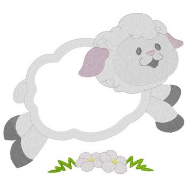 Picture of Little Lamb Applique Machine Embroidery Design