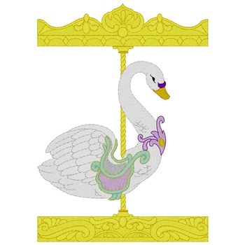 Carousel Swan Machine Embroidery Design
