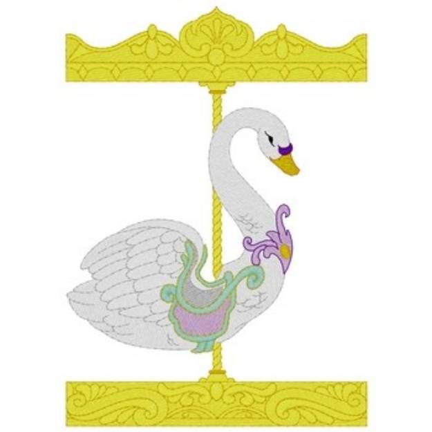 Picture of Carousel Swan Machine Embroidery Design