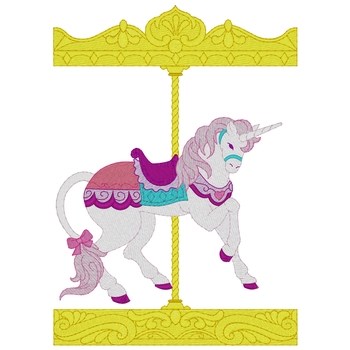 Carousel Unicorn Machine Embroidery Design
