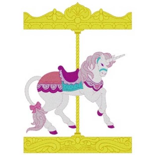 Picture of Carousel Unicorn Machine Embroidery Design