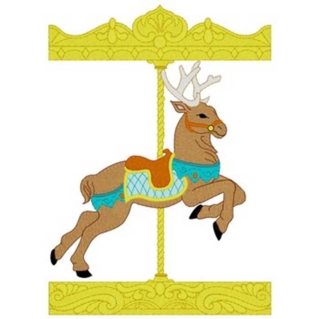 Picture of Carousel Reindeer Machine Embroidery Design