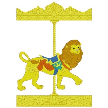 Carousel Lion Machine Embroidery Design