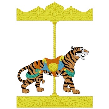 Carousel Tiger Machine Embroidery Design