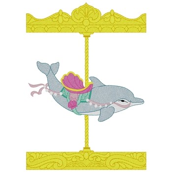Carousel Dolphin Machine Embroidery Design