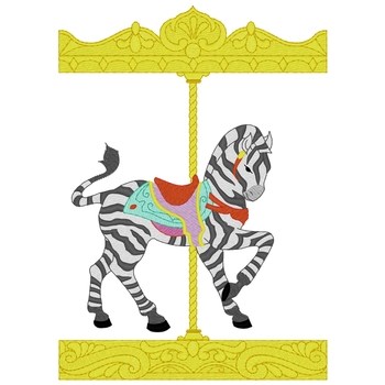 Carousel Zebra Machine Embroidery Design