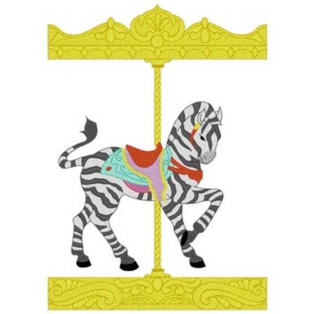 Picture of Carousel Zebra Machine Embroidery Design