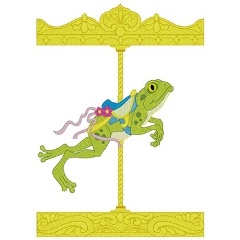 Carousel Frog Machine Embroidery Design