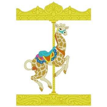 Carousel Giraffe Machine Embroidery Design