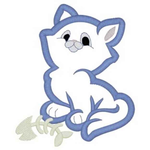 Picture of Cute Kitty Applique Machine Embroidery Design