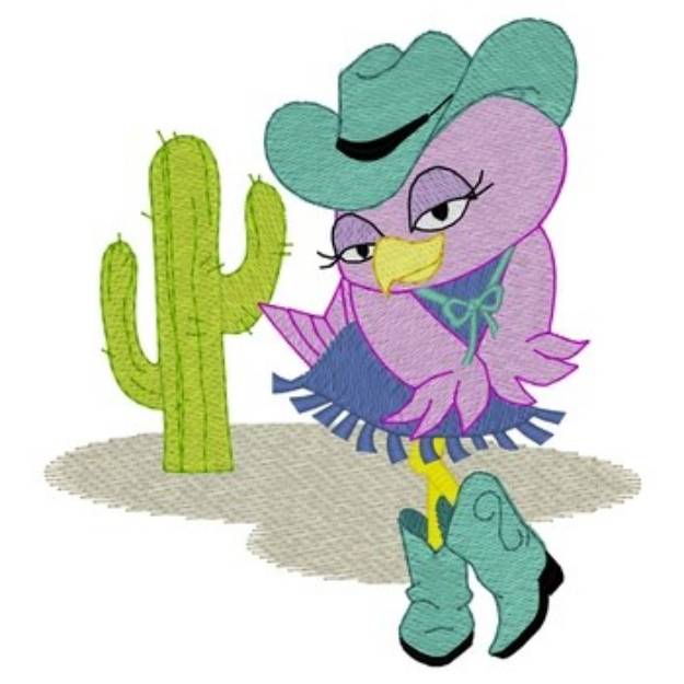 Picture of Cowgirl Bird Machine Embroidery Design