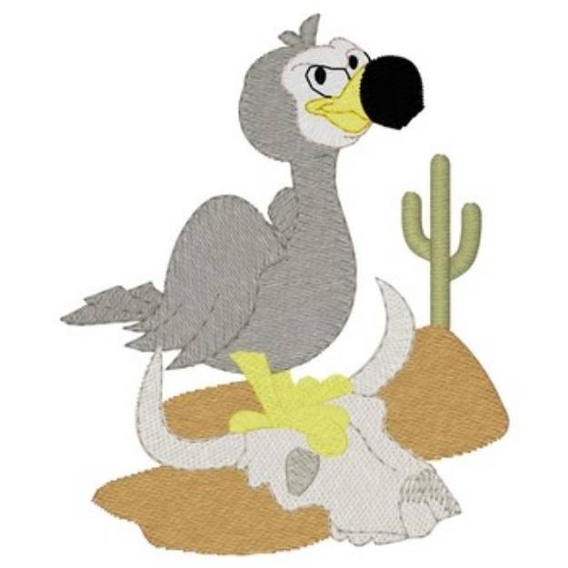 Picture of Vulture On Skull Machine Embroidery Design
