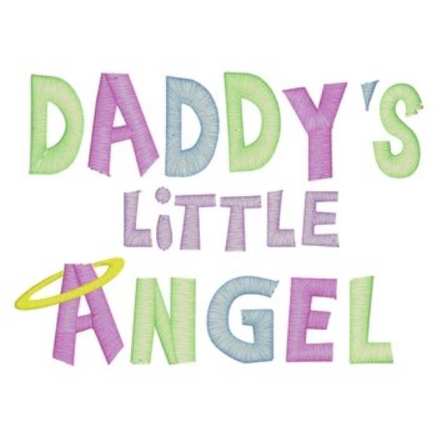 Picture of Daddys Little Angel Machine Embroidery Design