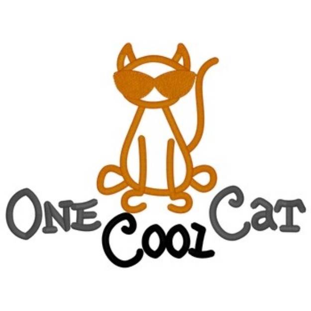 Picture of One Cool Cat Machine Embroidery Design