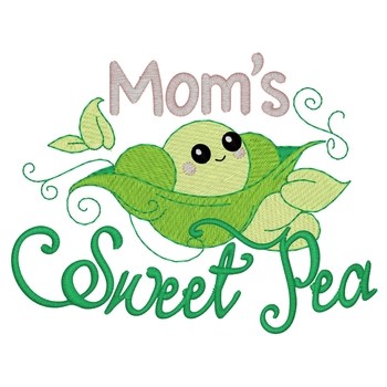 Moms Sweet Pea Machine Embroidery Design