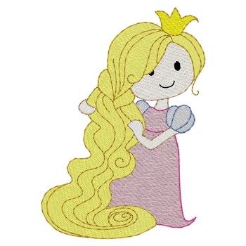 Long Hair Princess Machine Embroidery Design