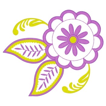 Paisley Flower Machine Embroidery Design