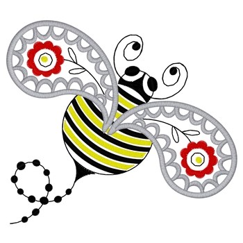 Paisley Bee Machine Embroidery Design