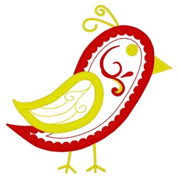 Paisley Bird Machine Embroidery Design