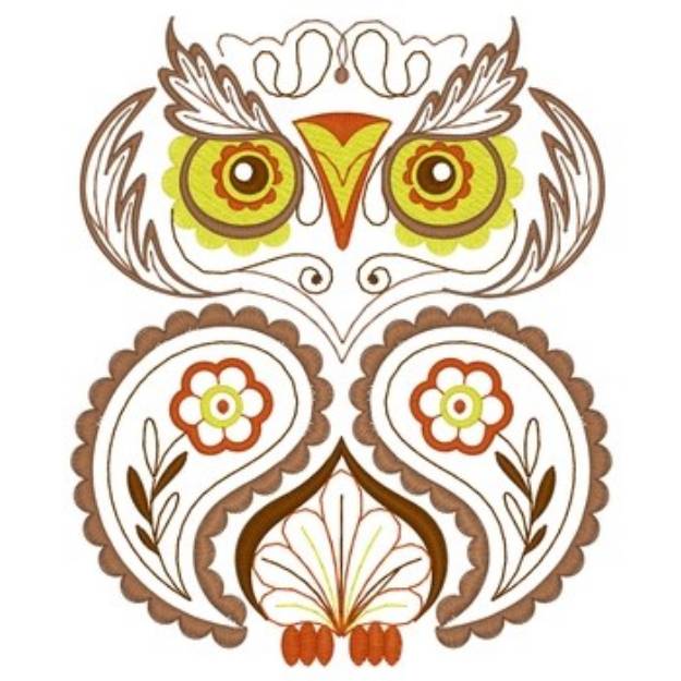 Picture of Paisley Owl Machine Embroidery Design