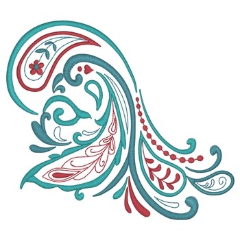 Paisley Peacock Machine Embroidery Design