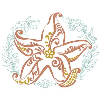 Abstract Starfish Machine Embroidery Design