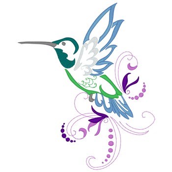 Hummingbird Outline Machine Embroidery Design