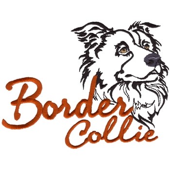 Border Collie Machine Embroidery Design