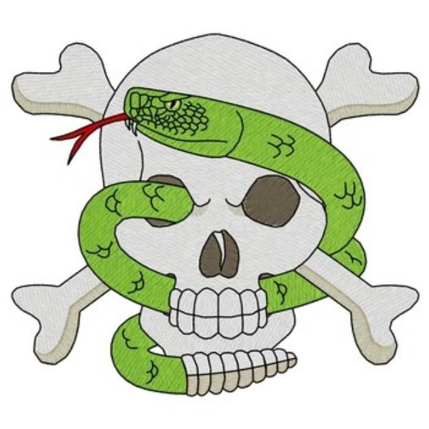 Picture of Skull & Snake Machine Embroidery Design