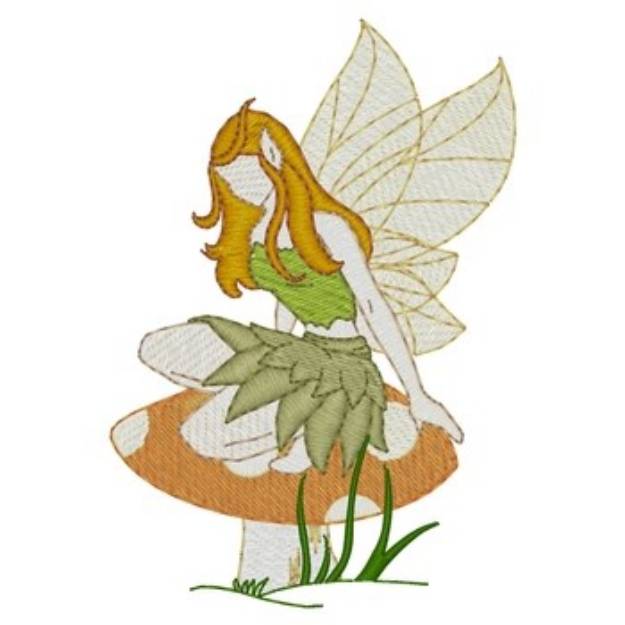 Picture of Fairy On A Mushroom Machine Embroidery Design