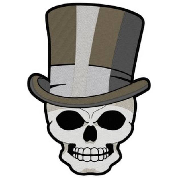 Picture of Skull With Top Hat Machine Embroidery Design