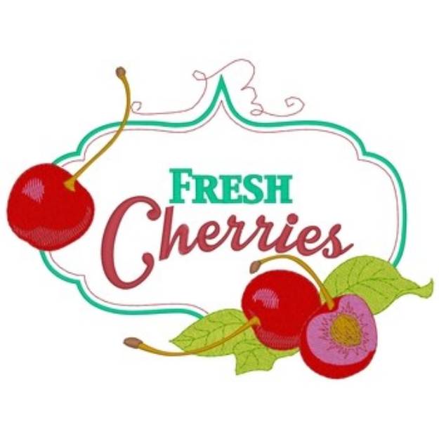 Picture of Fresh Cherries Machine Embroidery Design