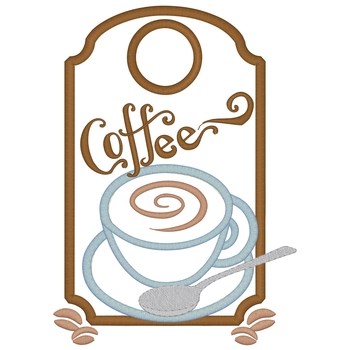 Coffee Applique Machine Embroidery Design