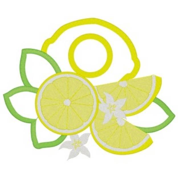 Picture of Lemon Towel Topper Machine Embroidery Design
