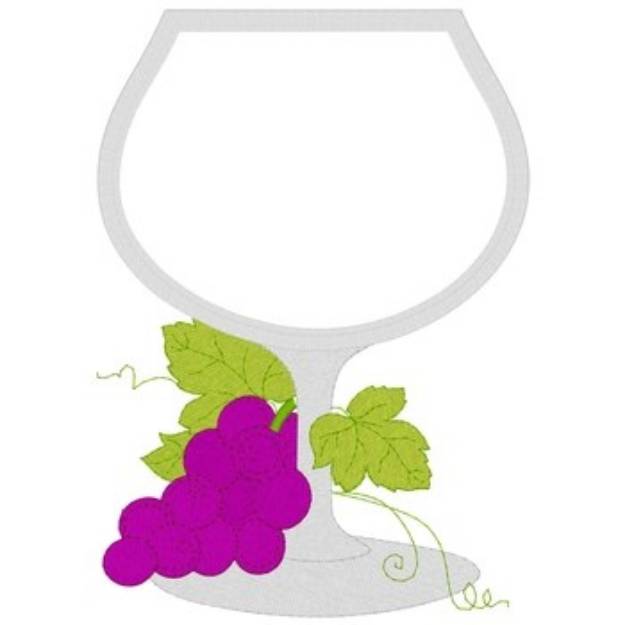 Picture of Wine Glass Applique Machine Embroidery Design