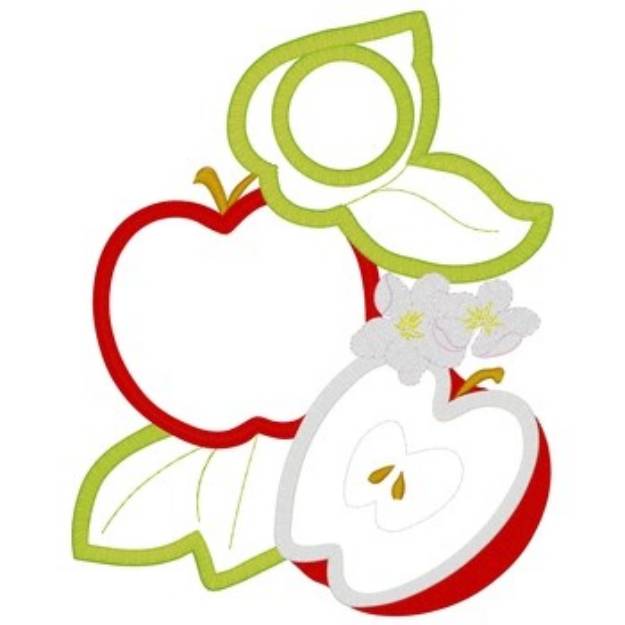 Picture of Apples Applique Machine Embroidery Design