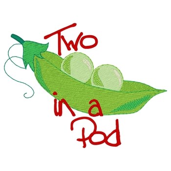 Two Peas In A Pod Machine Embroidery Design