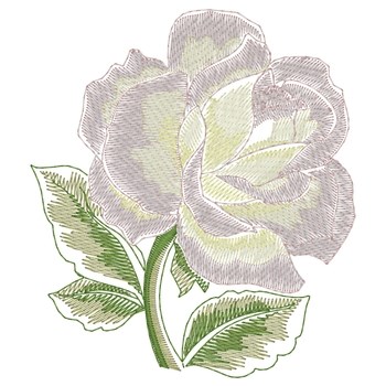 White Rose Machine Embroidery Design