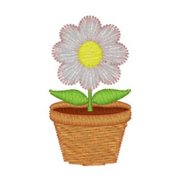 Picture of Flower Pot - Daisy Machine Embroidery Design