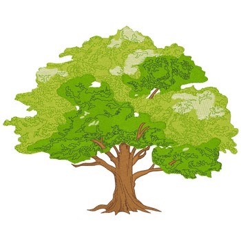 Oak Tree Machine Embroidery Design
