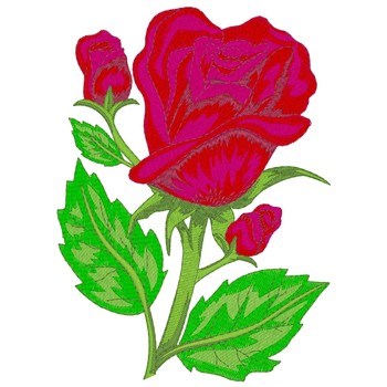 Red Rose Machine Embroidery Design