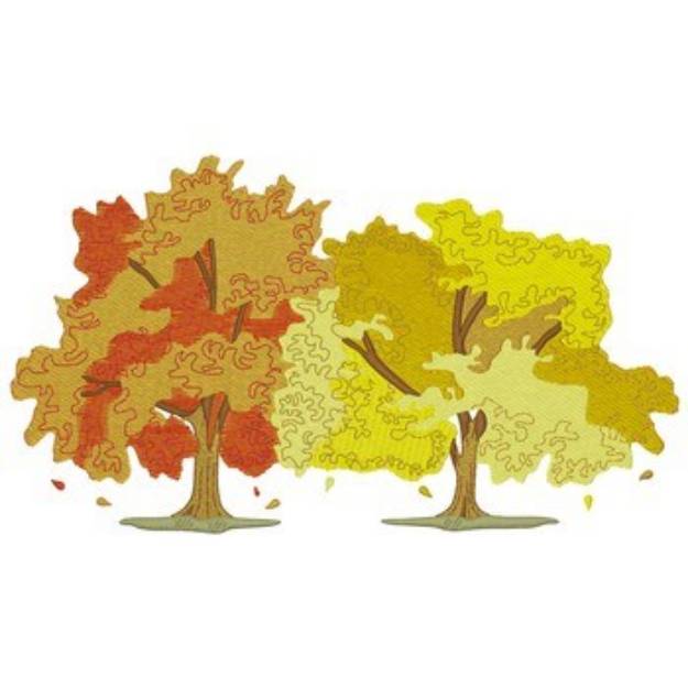 Picture of Fall Trees Machine Embroidery Design