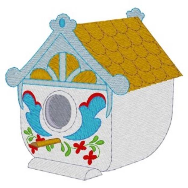 Picture of Norwegian Birdhouse Machine Embroidery Design