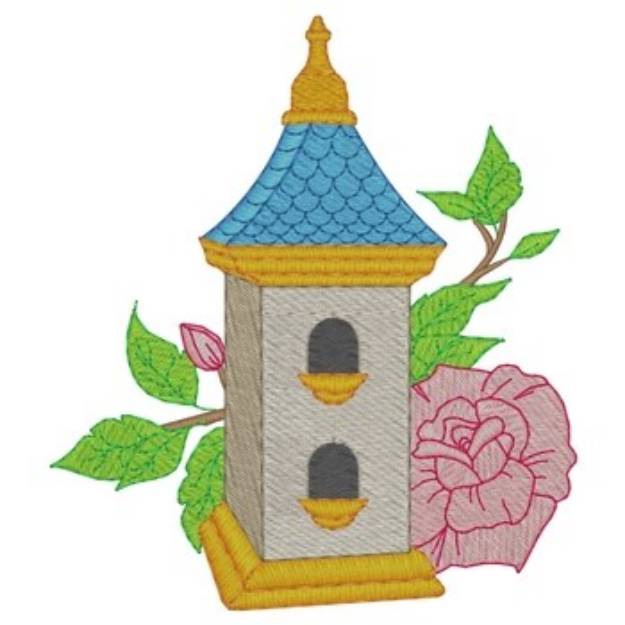 Picture of Steepled Birdhouse Machine Embroidery Design