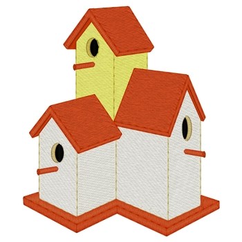 Multiple Birdhouses Machine Embroidery Design