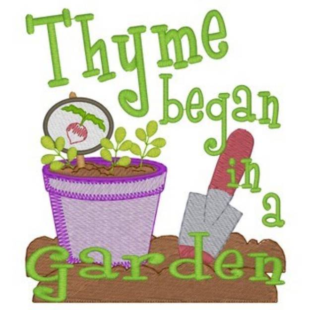 Picture of Thyme Began In Garden Machine Embroidery Design