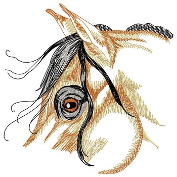 Arabian Horse Eye Machine Embroidery Design