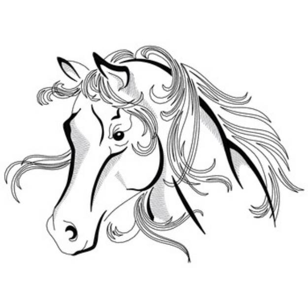 Picture of Arabian Head Outline Machine Embroidery Design