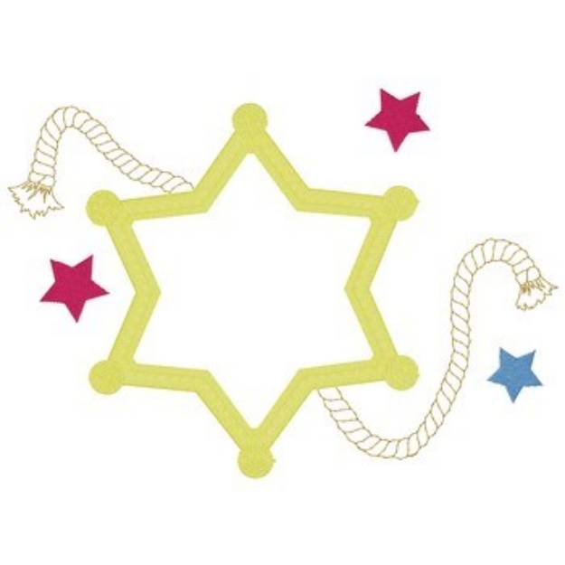 Picture of Sheriffs Badge W/ Stars Machine Embroidery Design