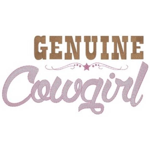 Picture of Genuine Cowgirl Machine Embroidery Design
